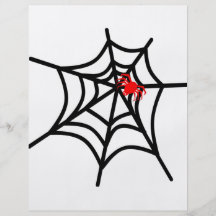 Groovy Red Spider on Web - Halloween Personalized Flyer