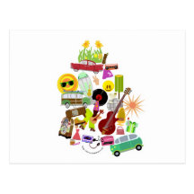 Groovy Retro Collage Postcards