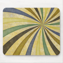 Groovy Retro Spiral Sunbeam Ray Swirl Design Mousepads