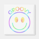 Groovy Smiley Face Refrigerator Magnet
