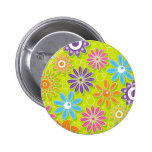 Groovy Spring Flower Power Buttons