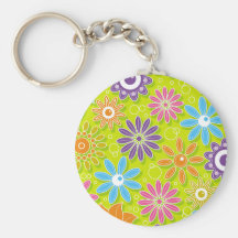 Groovy Spring Flower Power Keychain