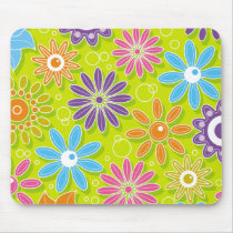 Groovy Spring Flower Power Mouse Pad