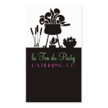Groovy steaming fondue pot catering business cards
