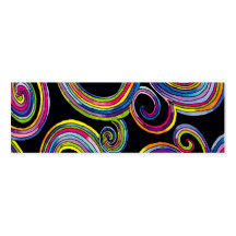 Groovy Swirls ~ Bookmark  3" x 1" Business Card Templates