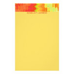 groovy yellow orange stationery paper
