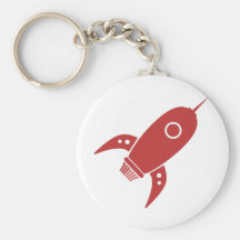 Gros rouge de bateau de rétrofusée porte-clefs