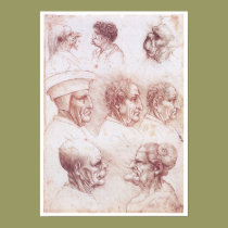 Grotesque Heads, Leonardo da Vinci posters