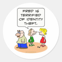 groucho glasses terrified identity theft round stickers