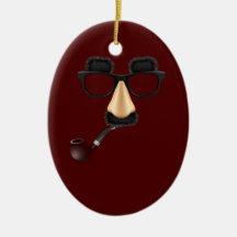 Groucho mustache pipe christmas ornament