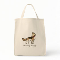 Grouchy Puppy Grocery Tote Bag