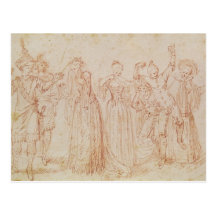 Group of Comic and Tragic Actors Postcard