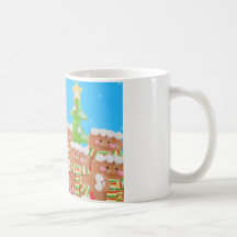 group of gingerbread men with christmas trees mugs