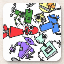 Group of robots 2 beverage coaster