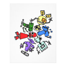 Group of robots 2 letterhead template
