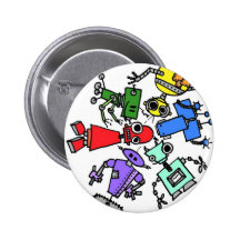 Group of robots 2 pinback button