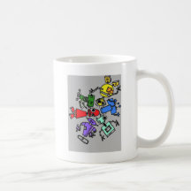 Group of robots 4 coffee mugs