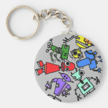 Group of robots 4 keychains