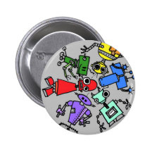 Group of robots 4 pinback button