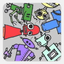 Group of robots 4 sticker