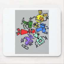 Groupe de robots 4 tapis de souris