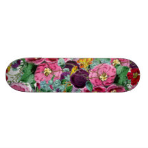 Groupe floral vintage plateaux de skate