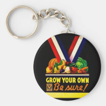 Grow Your Own - Be Sure! Vintage World War II Keychains