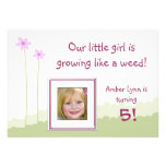 Growing Like A Weed Little Girl Birthday Card Custom Invite