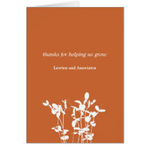 Growing plant burnt orange business thank you card