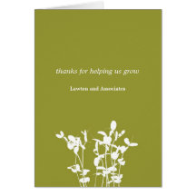 Growing plant green business modern thank you card