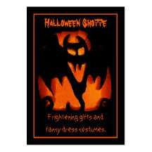 Gruesome Vampire Bat Silhouette Halloween Store Business Card Templates