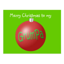 Grumpa Christmas ornament Postcard
