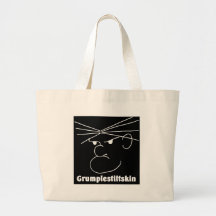 Grumplestiltskin (black) tote bag