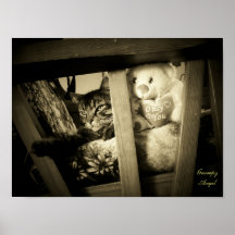 Grumpy Angel and bear poster