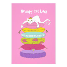 Grumpy cat lady 21st birthday party Invites