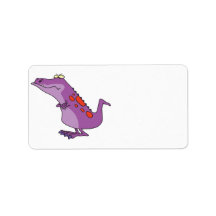 grumpy dino dinosaur cartoon custom address label