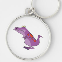 grumpy dino dinosaur cartoon key chain