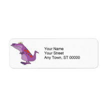 grumpy dino dinosaur cartoon custom return address labels