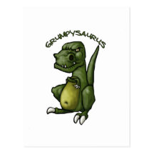 Grumpysaurus dinosaur being grumpy! post card