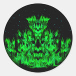 Grüne Flammenmonster am Sternenhimmel Sticker