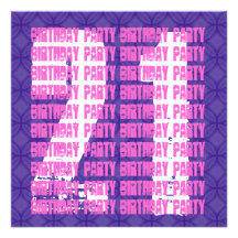 Grunge 21st Birthday Purple and Pink for Her W990 Announcements
