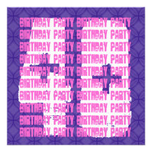 Grunge 40th Birthday Purple and Pink for Her W992 Personalized Invitations