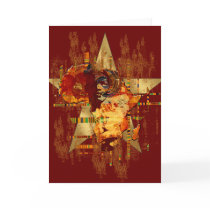 Grunge Africa Star Faces of Africa Tribal Postcard