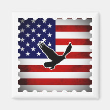 Grunge American Flag with Eagle Silhouette Magnet