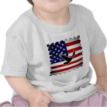 Grunge American Flag with Eagle Silhouette Shirt