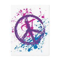 GRUNGE AND SPLATTER PEACE SIGN POSTCARD