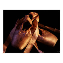 Grunge Ballet Pointe Shoes Postcard