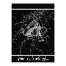 Grunge Ballet Shoes Invitation on black
