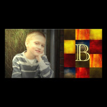 Grunge block monogram photocard photo cards