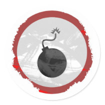 Grunge Bomb Sign Sticker